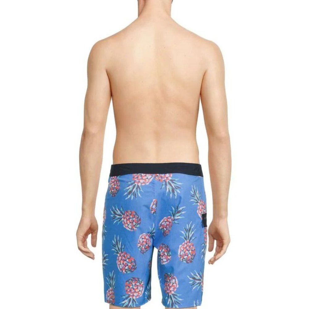 NEW Size 30 Mens Rip Curl Caicos Pineapple Printed Blue Drawstring Swim Shorts - Picture 2 of 3